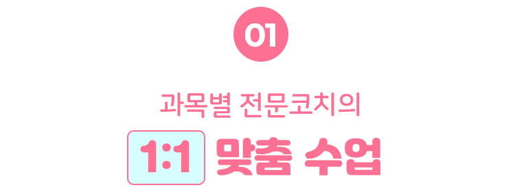 과목별 전문코치의 1:1 맞춤 수업